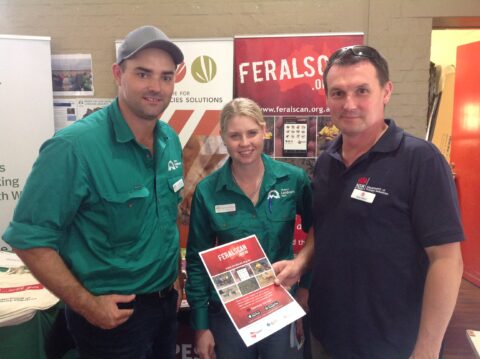 Western Landcare representatives discuss RabbitScan with Peter West at a NSW Landcare Coordinators meeting.